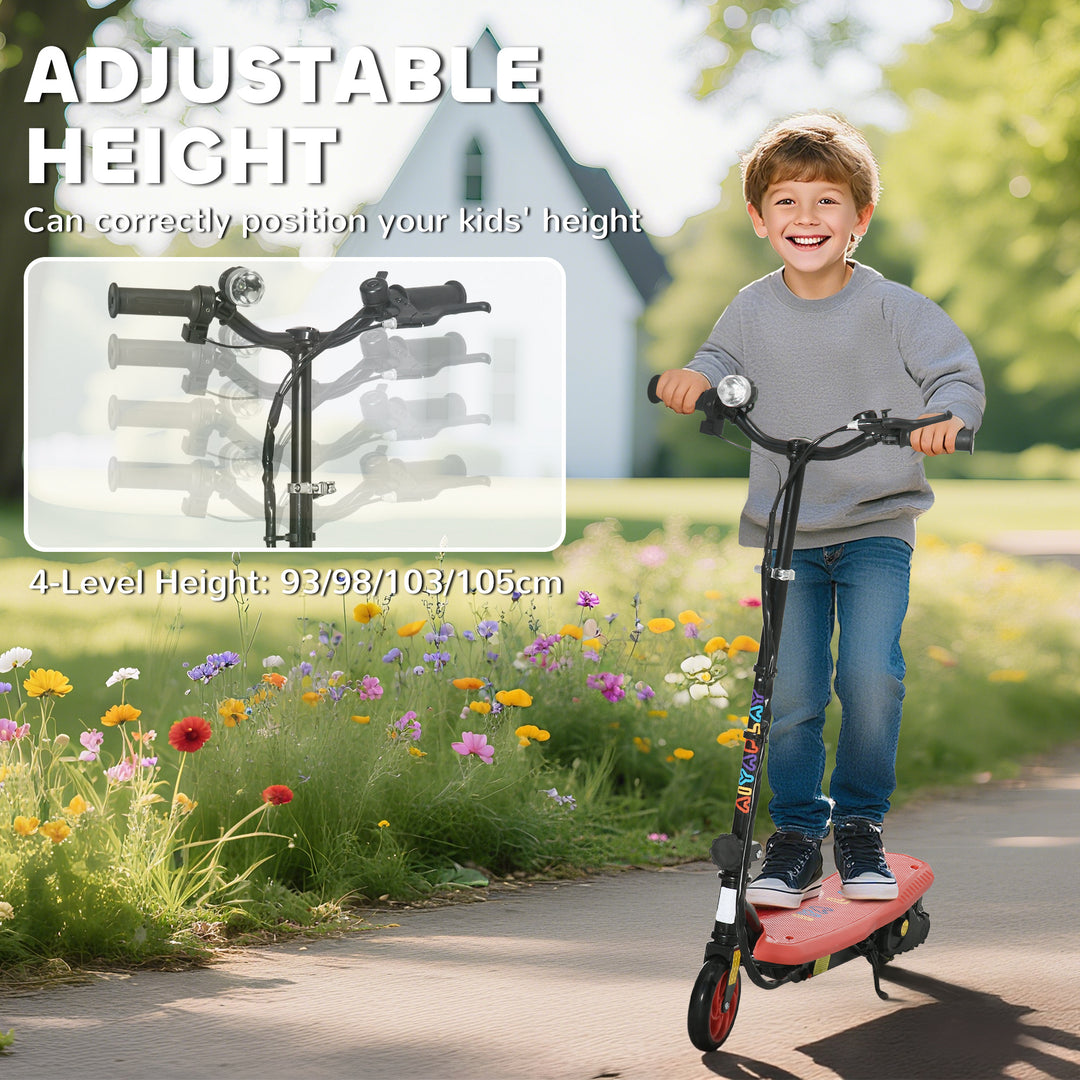MCL Foldable Electric Scooter, with LED Headlights, for Ages 7-14 Years, Red