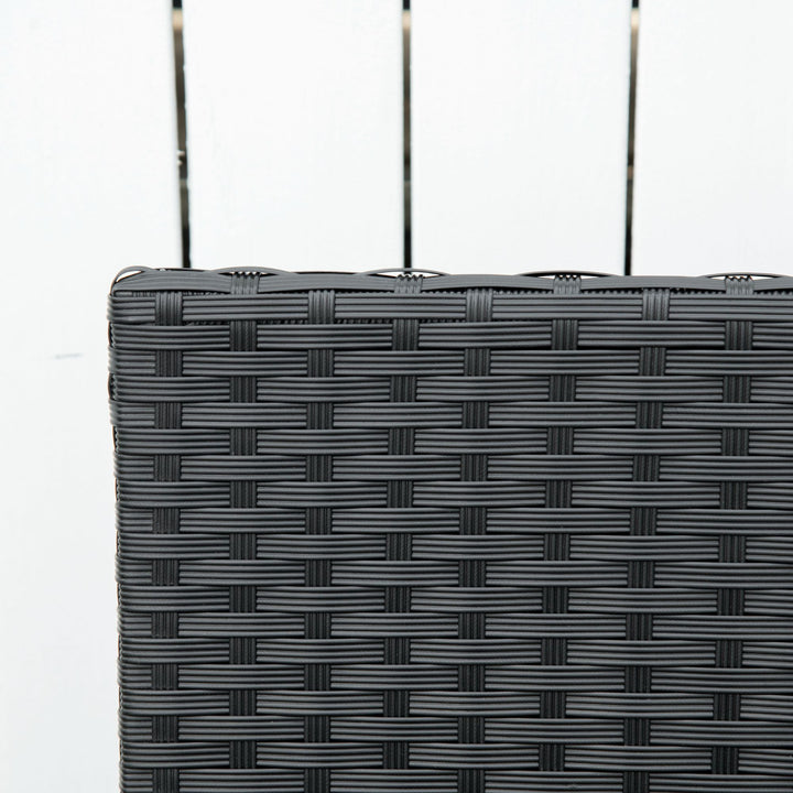 MCL 2 Seater Poly Rattan Garden Bench, All Weather Wicker Garden Loveseat, Outdoor Seating Bench with 240 Load Capacity, Backrest and Armrests for Patio, Terrace, Balcony, Black