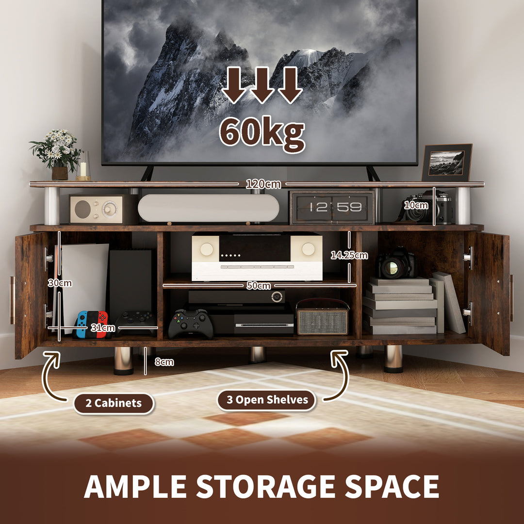 TV Unit Cabinet for TVs up to 55 Inches with Storage Shelves and Cupbo
