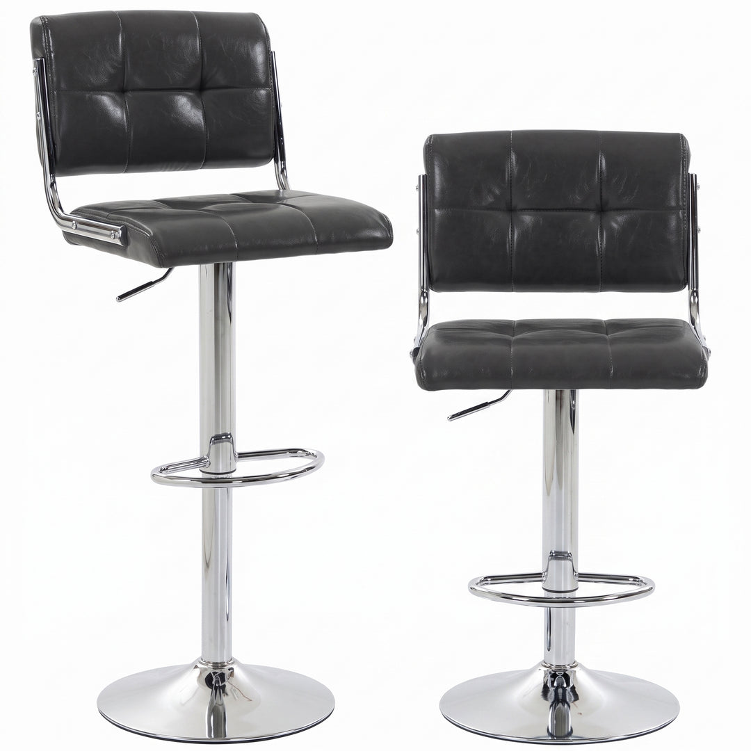 Bar Stools Modern PU Leather Adjustable Breakfast Bar Stools Backrest 