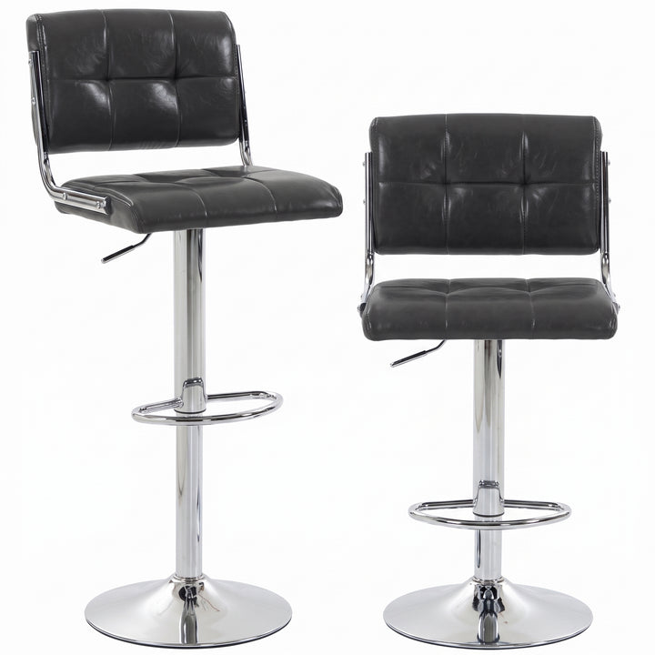 Bar Stools Modern PU Leather Adjustable Breakfast Bar Stools Backrest 
