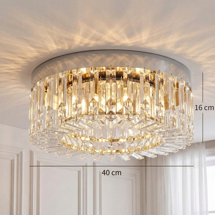 Crystal Chandeliers with 160 Crystal Pendants, 6-Light Ceiling Light f