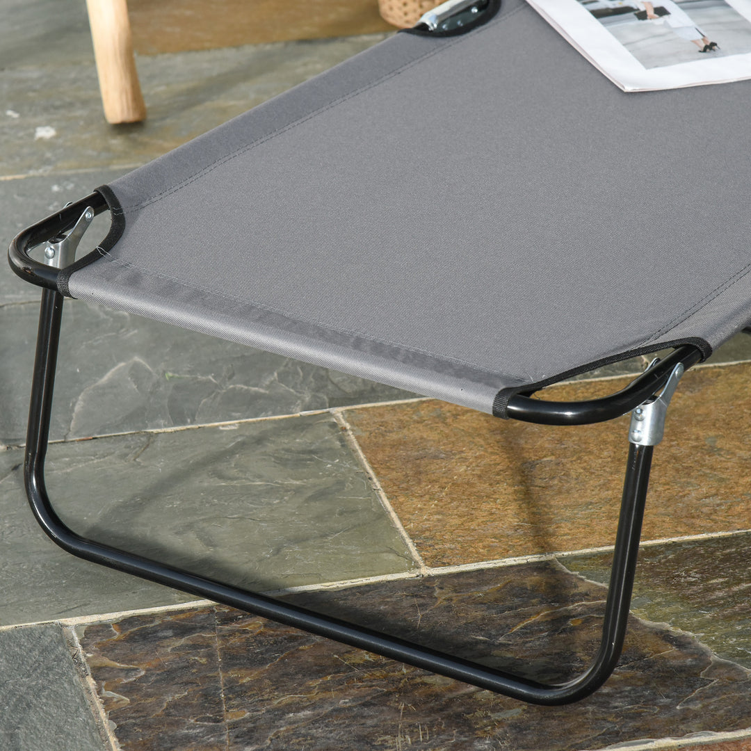 MCL Folding Sun Lounger Reclining Chair w/ Pillow Reading Hole Garden Beach