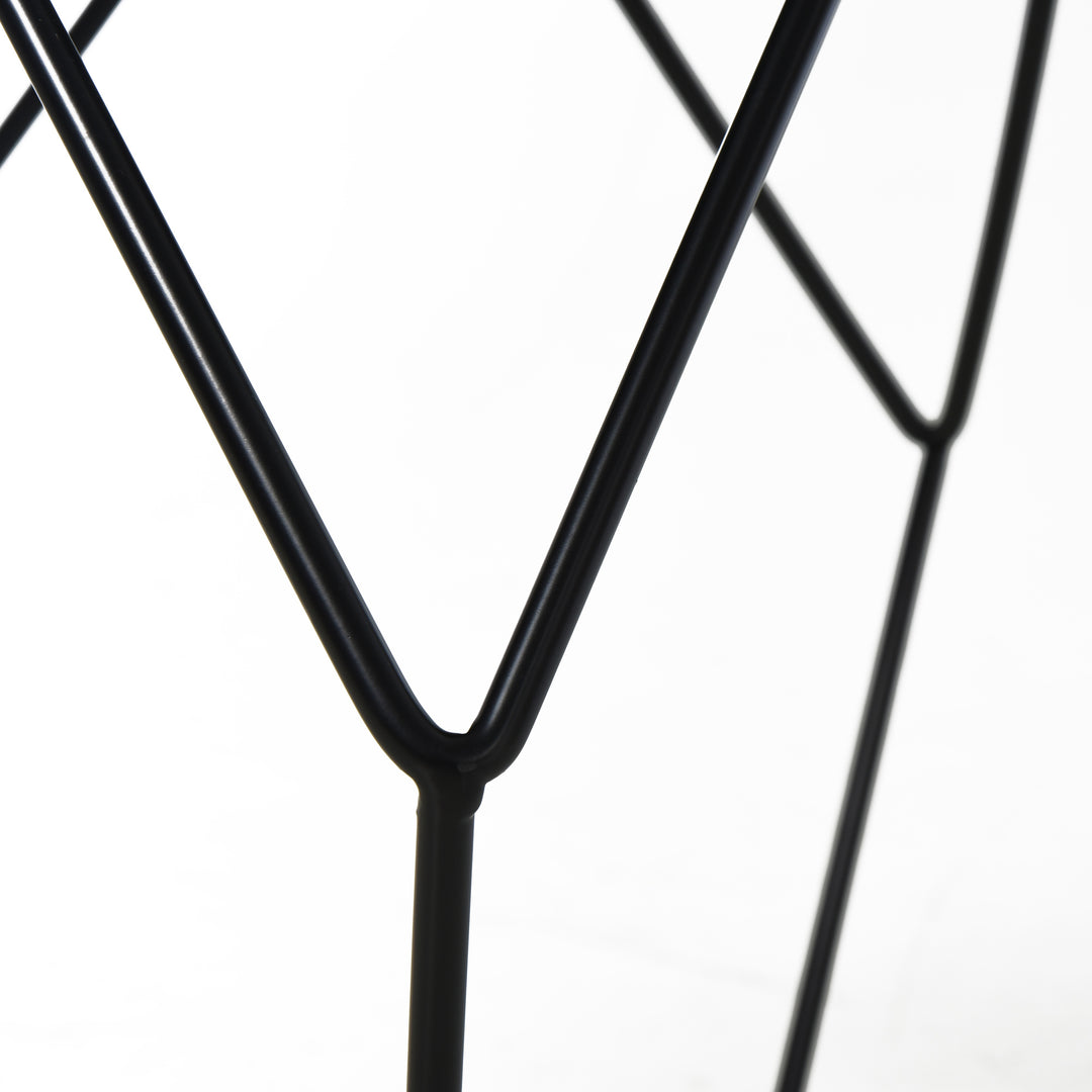 Round Side Table, Minimalist End Table with Steel Frame, Small Coffee Table for Living Room, Bedroom, Black