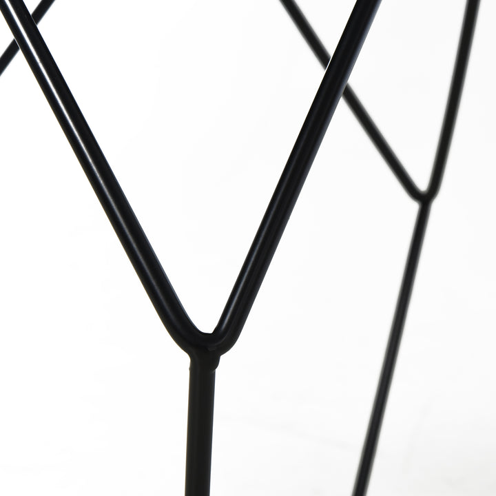 Round Side Table, Minimalist End Table with Steel Frame, Small Coffee Table for Living Room, Bedroom, Black