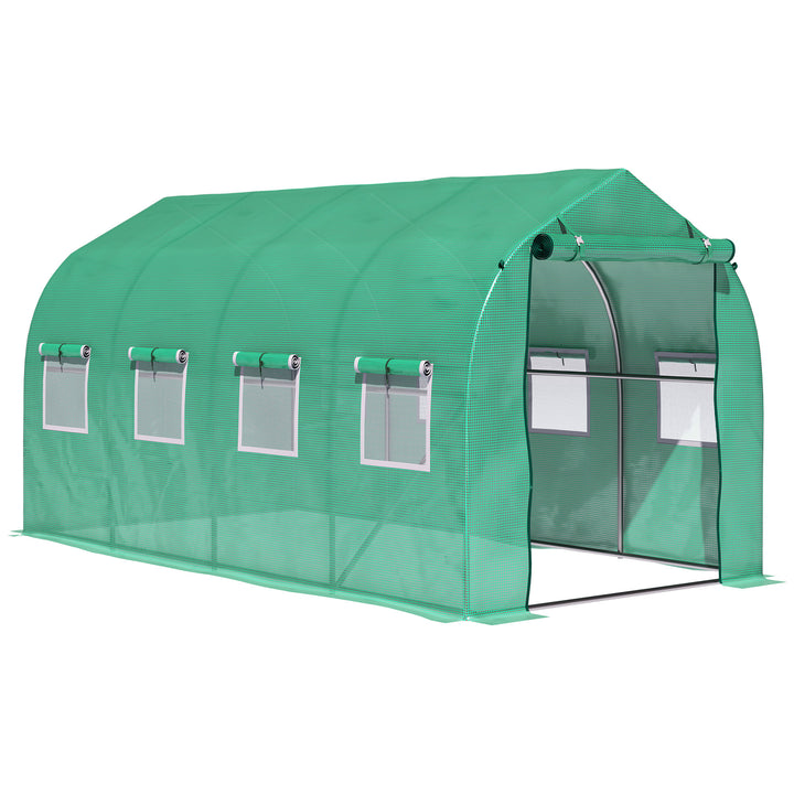 MCL Polytunnel Greenhouse with Windows and Door, Walk in Greenhouse for Garden, Backyard (4 x 2 M)