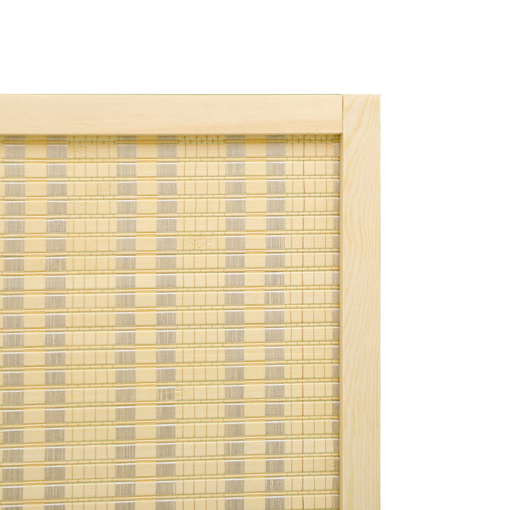 4 Panel Folding Room Divider Screen, Wall Panel Privacy Furniture, Freestanding Paravent Partition Separator for Living Room, Bedroom and Office, 180 x 180cm, Natural