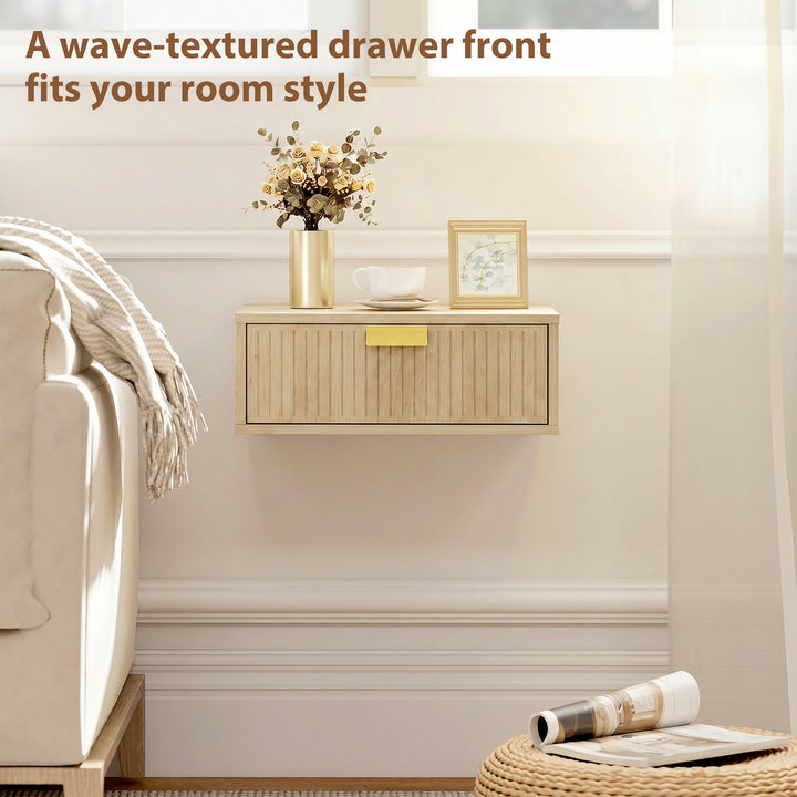 Modern Floating Nightstands Set of 2, Wall Mounted Bedside Tables with