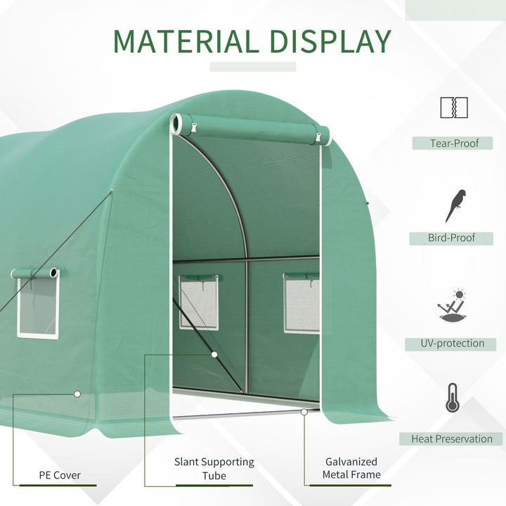 Outsunny Walk-In Greenhouse: Spacious 3 x 2 M, Weather-Resistant, Easy Assembly, Verdant Green | Aosom UK