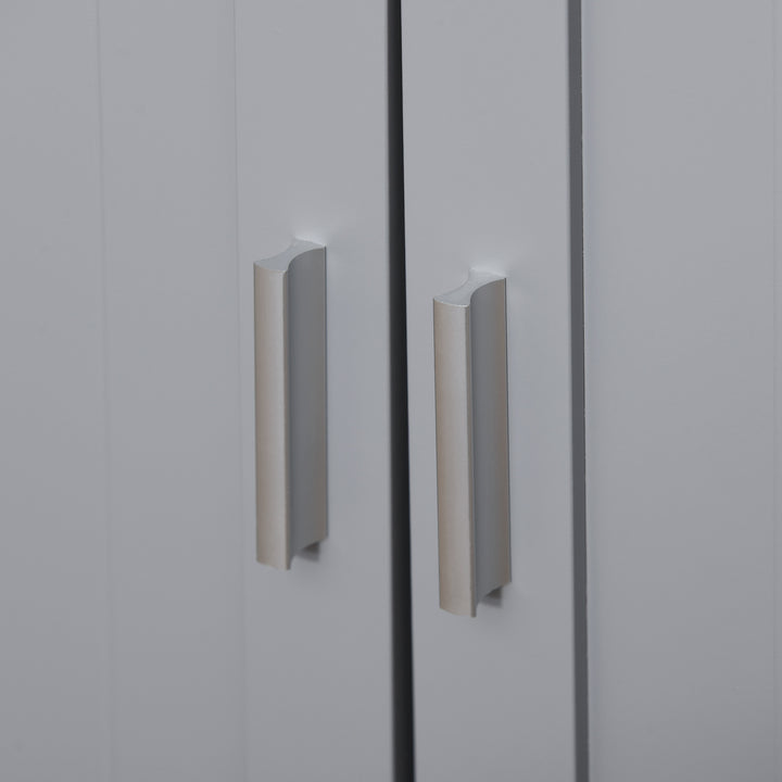 MCL Wooden Cat Litter Box Enclosure Furniture with Adjustable Interior Wall & Large Tabletop for Nightstand, Grey