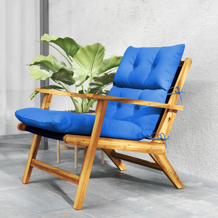 115 x 56cm Rocking Chair Padded Seat Cushion - Blue