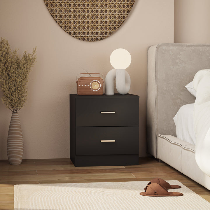 Modern Bedside Table, Beside Cabinet with 2 Drawers, for Bedroom, Livi
