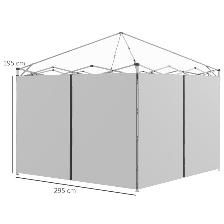 Set of Two 3 x 3(m) Replacement Zipped Gazebo Walls - Grey