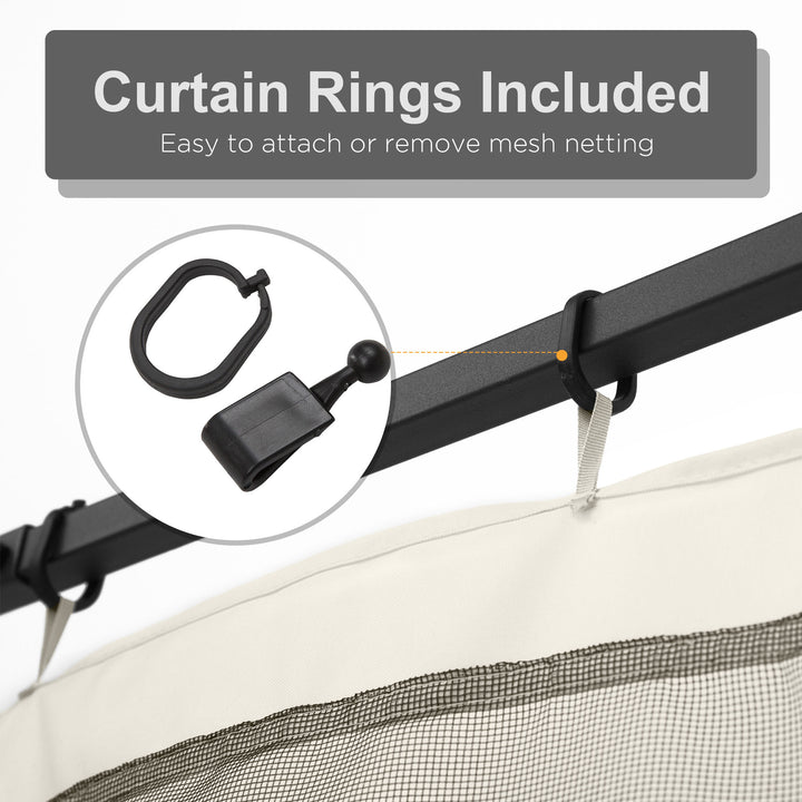 302 x 207cm Universal Replacement Mesh Sidewall Netting for Gazebos and Canopy Tents, (Sidewall Only) White