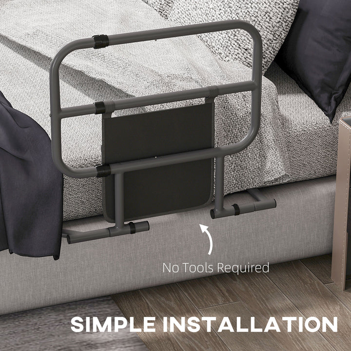 Folding Bed Rail for Elderly Adults, Bed Assist Rail with Storage Pock