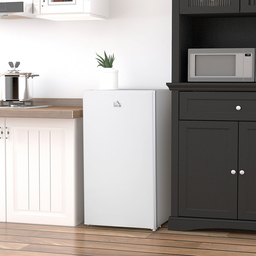91 Litre Freestanding Under Counter Fridge Freezer, Small Fridge with Chiller Box, Adjustable Thermostat, 47.5cm Wide, White