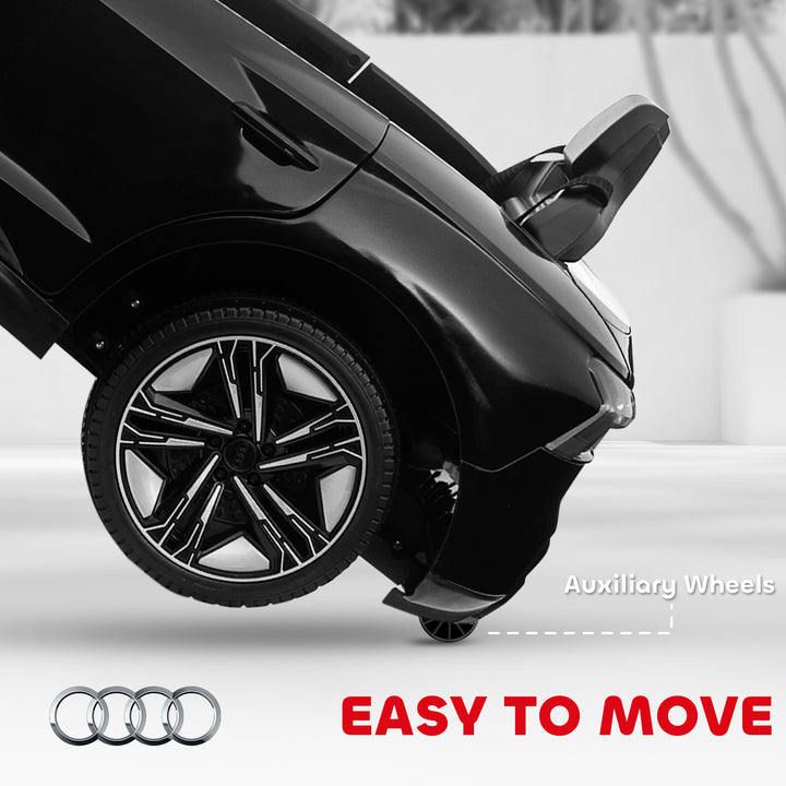 Audi Licensed 12V Kids Electric Ride-On, with Remote Control, Suspension System, Lights, Music, Motor - Black
