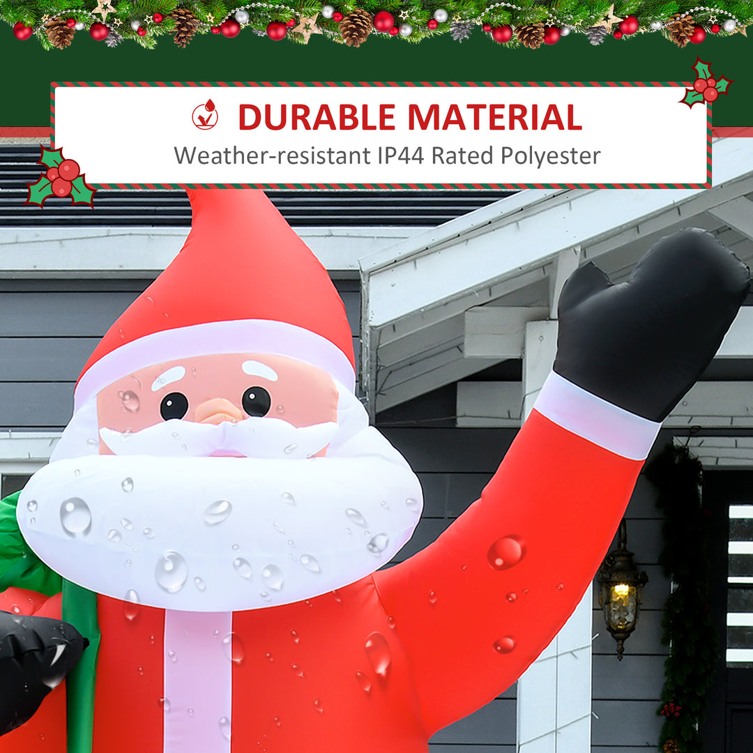 MCL 8ft Christmas Inflatable Santa Holiday Garden Decoration, Indoor Outdoor Lawn Blow Up Decor