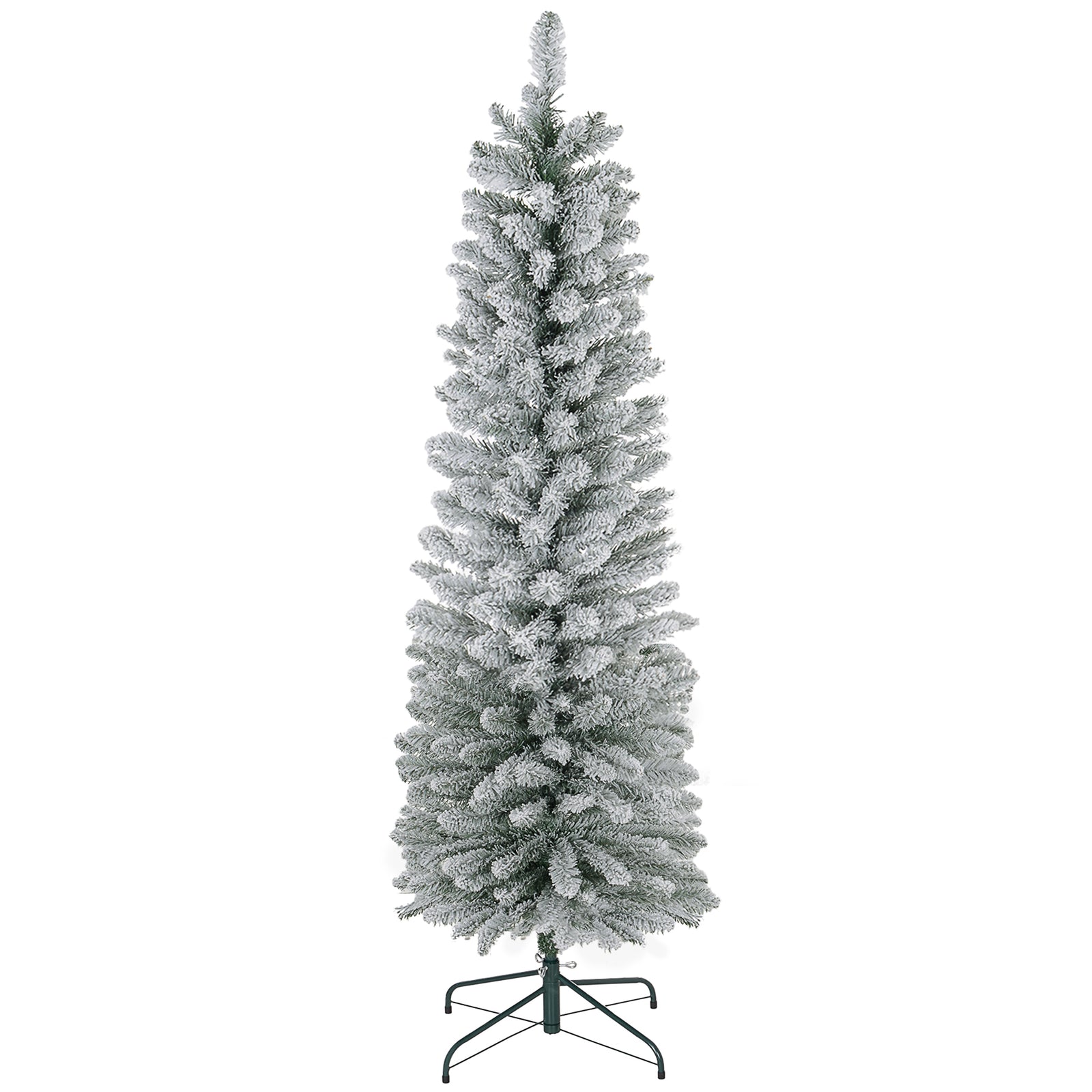 6ft Artificial Snowy Pencil Christmas Tree - White