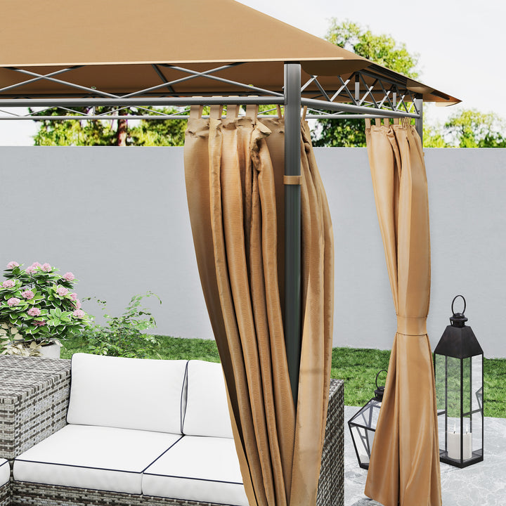 3 x 3 m Solar LED Metal Gazebo - Brown