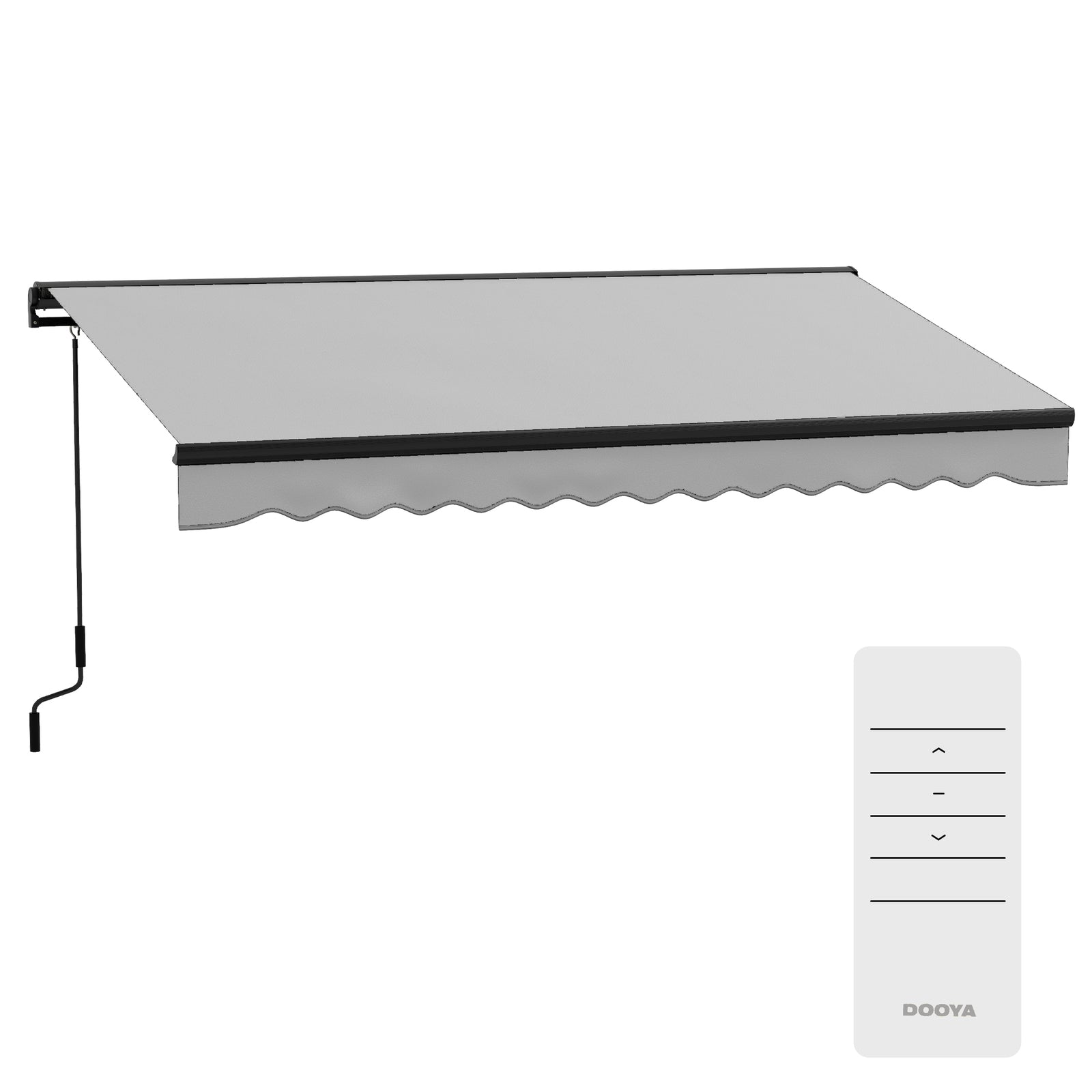 2.5 x 3.5m Aluminium Frame Electric Awning, with Remote - Light Grey