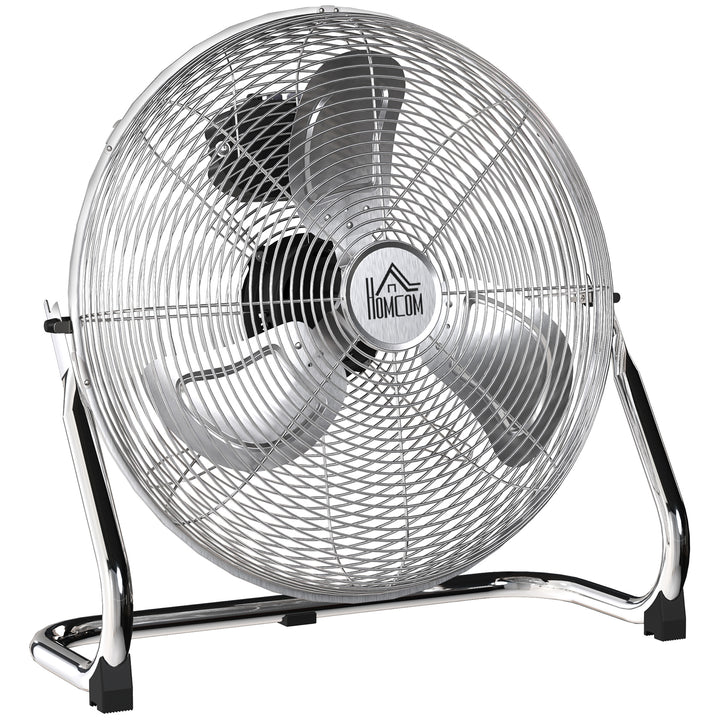 MCL Metal Floor Fan with 3 Speeds & 120° Adjustable Tilt - Silver Tone