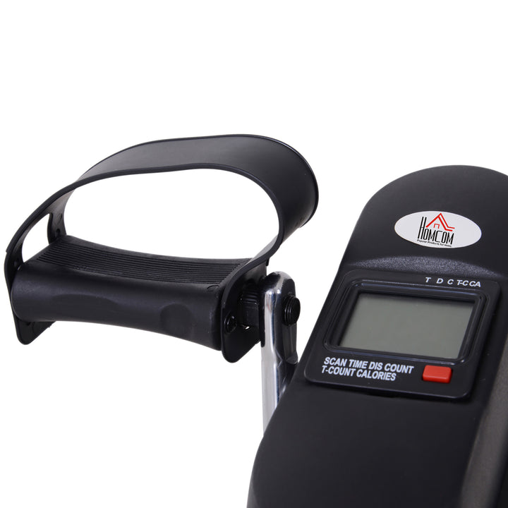 MCL Mini Exercise Bike, Portable Pedal Exerciser, Under Desk Bike with LCD Display for Legs and Arms Training, Black