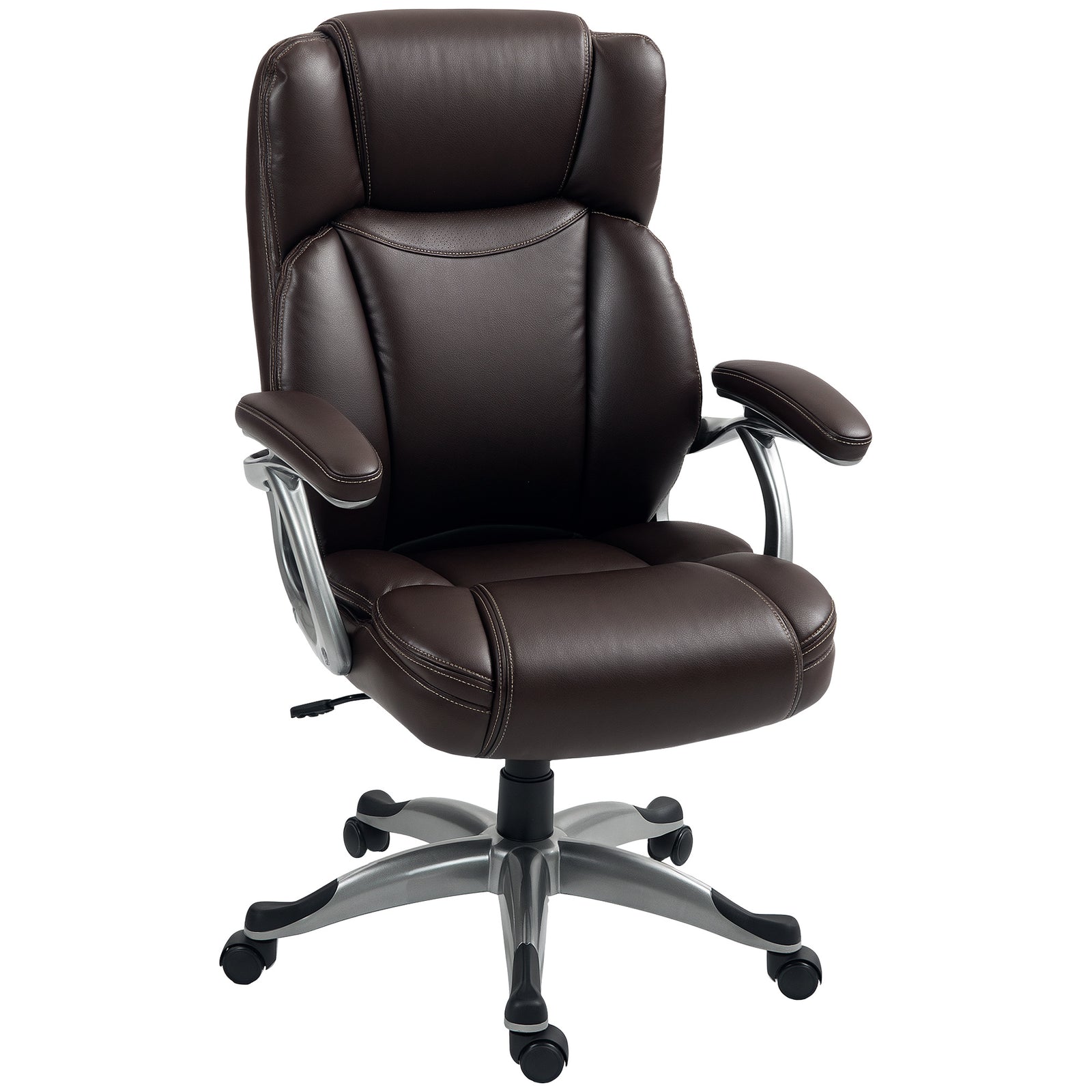 49.5-59cm Faux Leather Office Chair - Brown