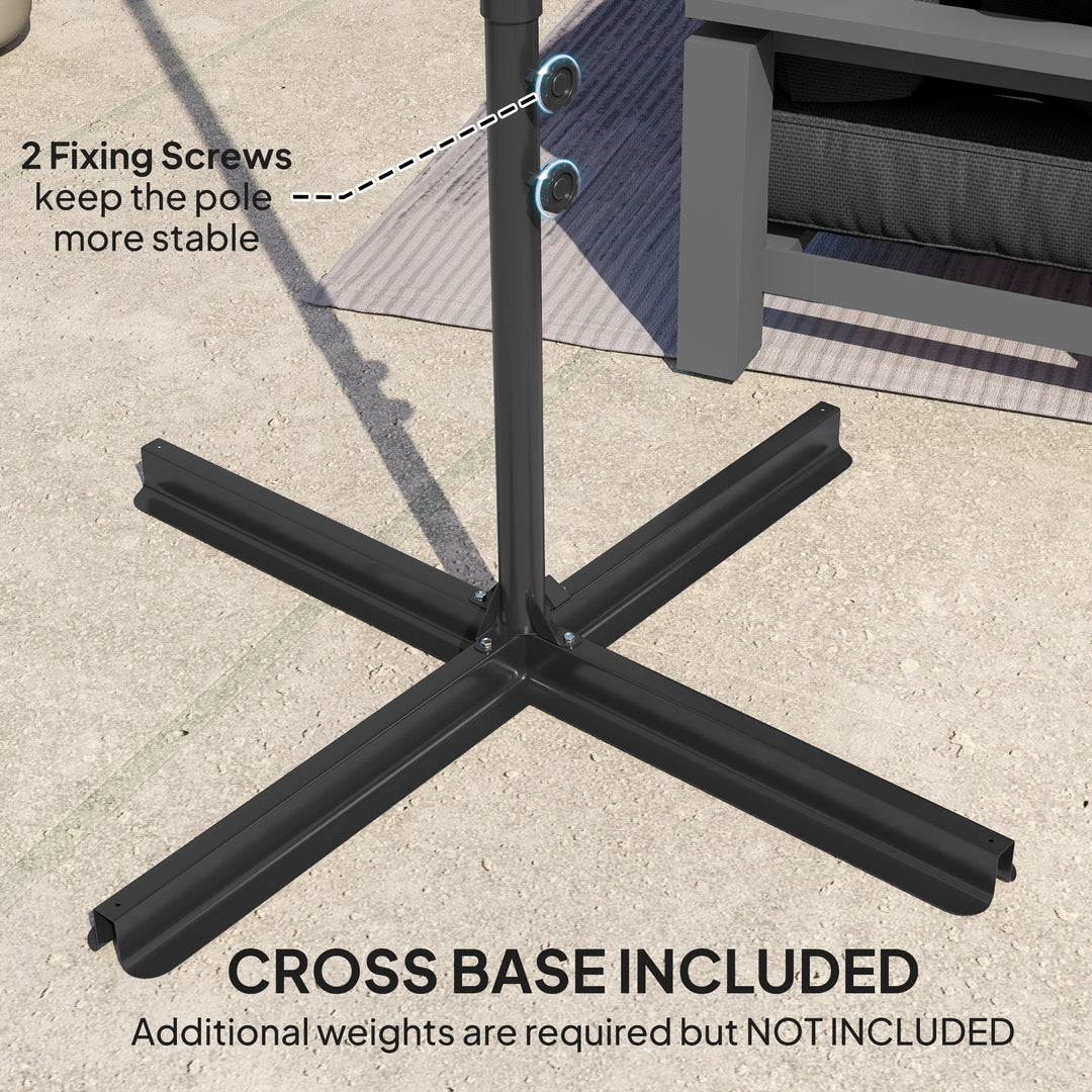 2.5m Rotating Cantilever Parasol - Black