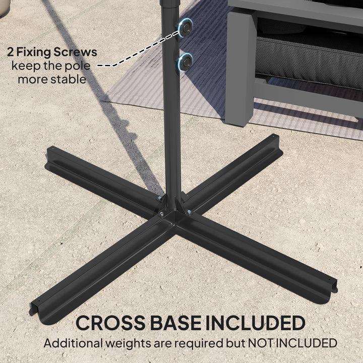 2.5m Rotating Cantilever Parasol - Black