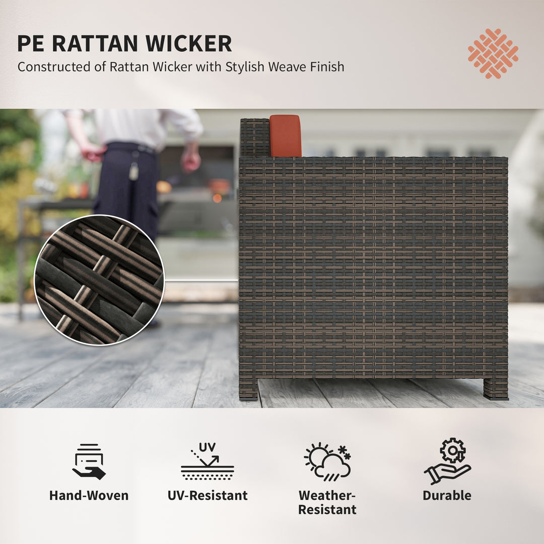 PE Rattan Garden Armchair with Cushion