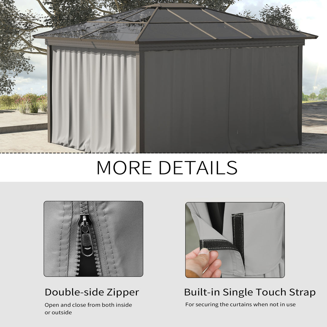 Set of Four 3 x 3m Gazebo Replacement Walls - Light Grey