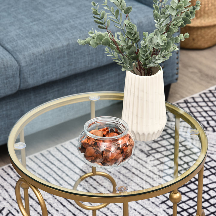 MCL Nesting Round Coffee Table Set of 2 - Gold Tone