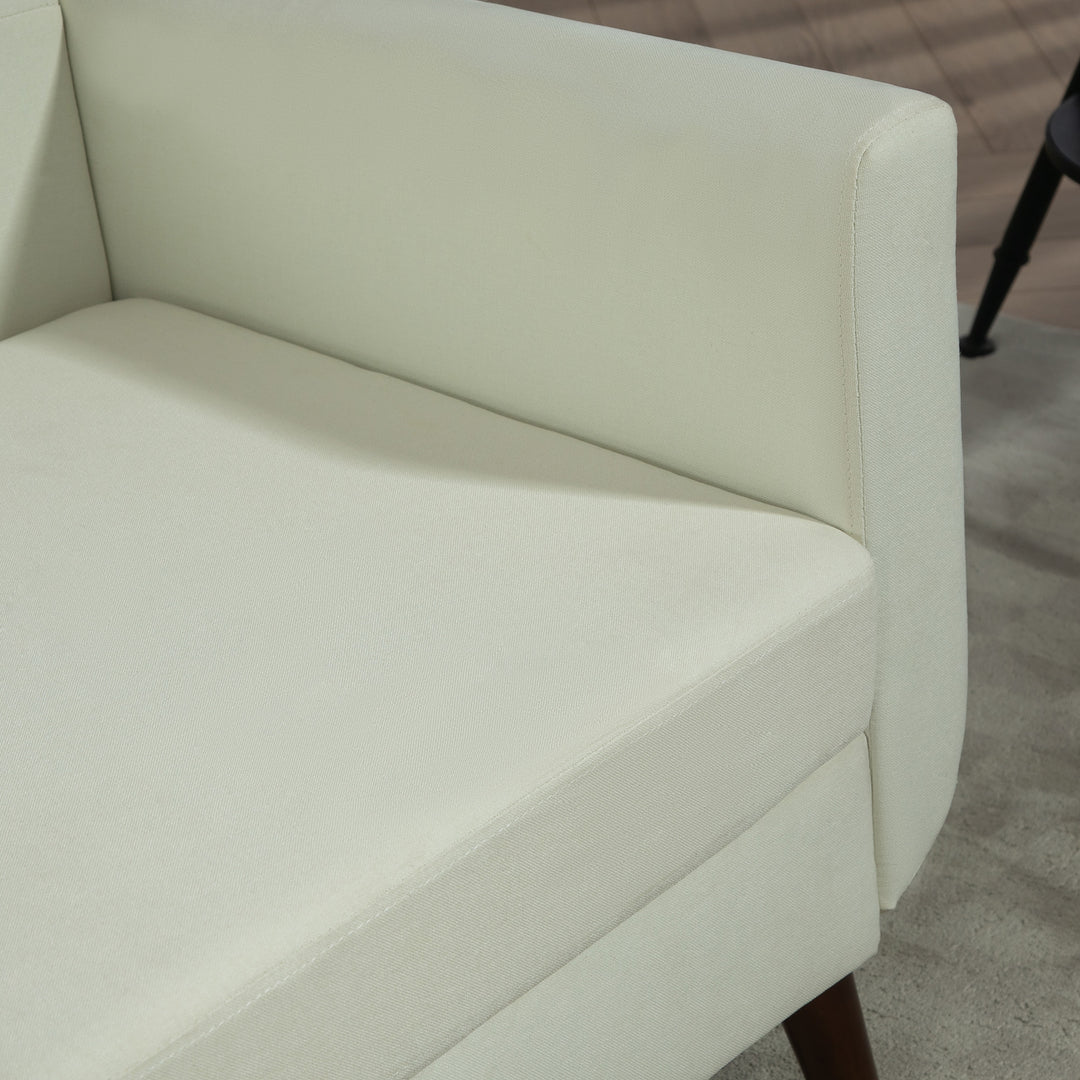 HOMCOM Two-Seater Linen-Look Sofa - Cream