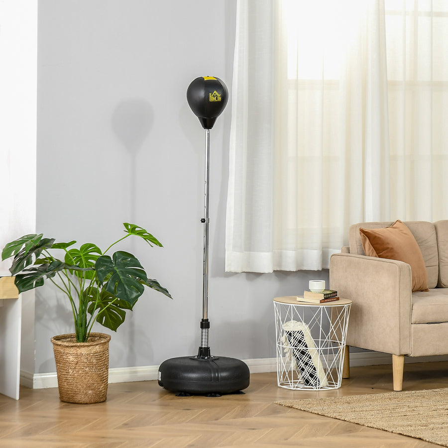 Punching Bag with Stand, 133-151cm Adjustable Height, for Teens, Gold Tone/Black