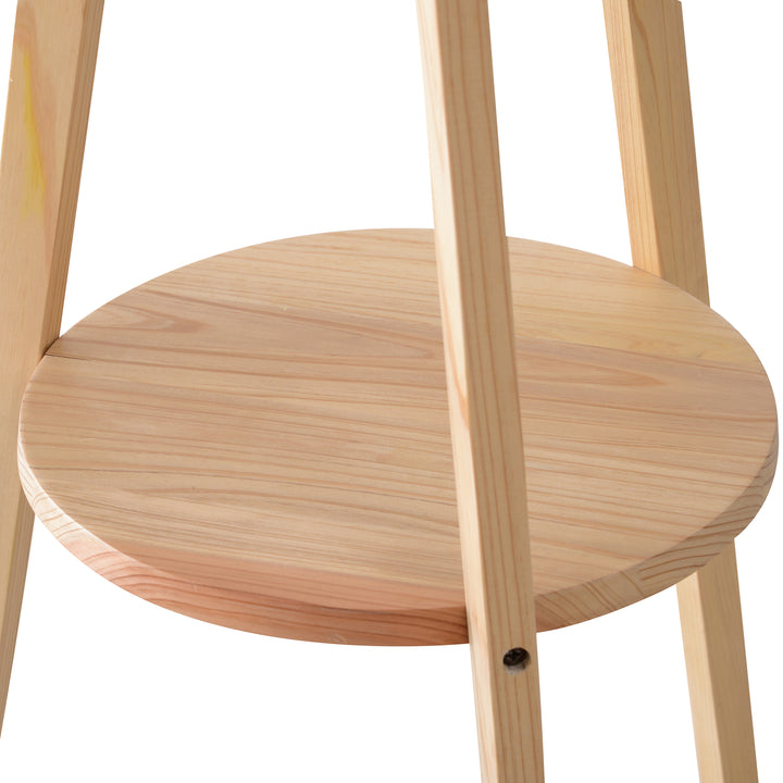 MCL Tripod Floor Lamp, Freestanding Bedside Light Reading Light with Storage Shelf and Linen Shade for Living Room Bedroom, 154cm, Cream