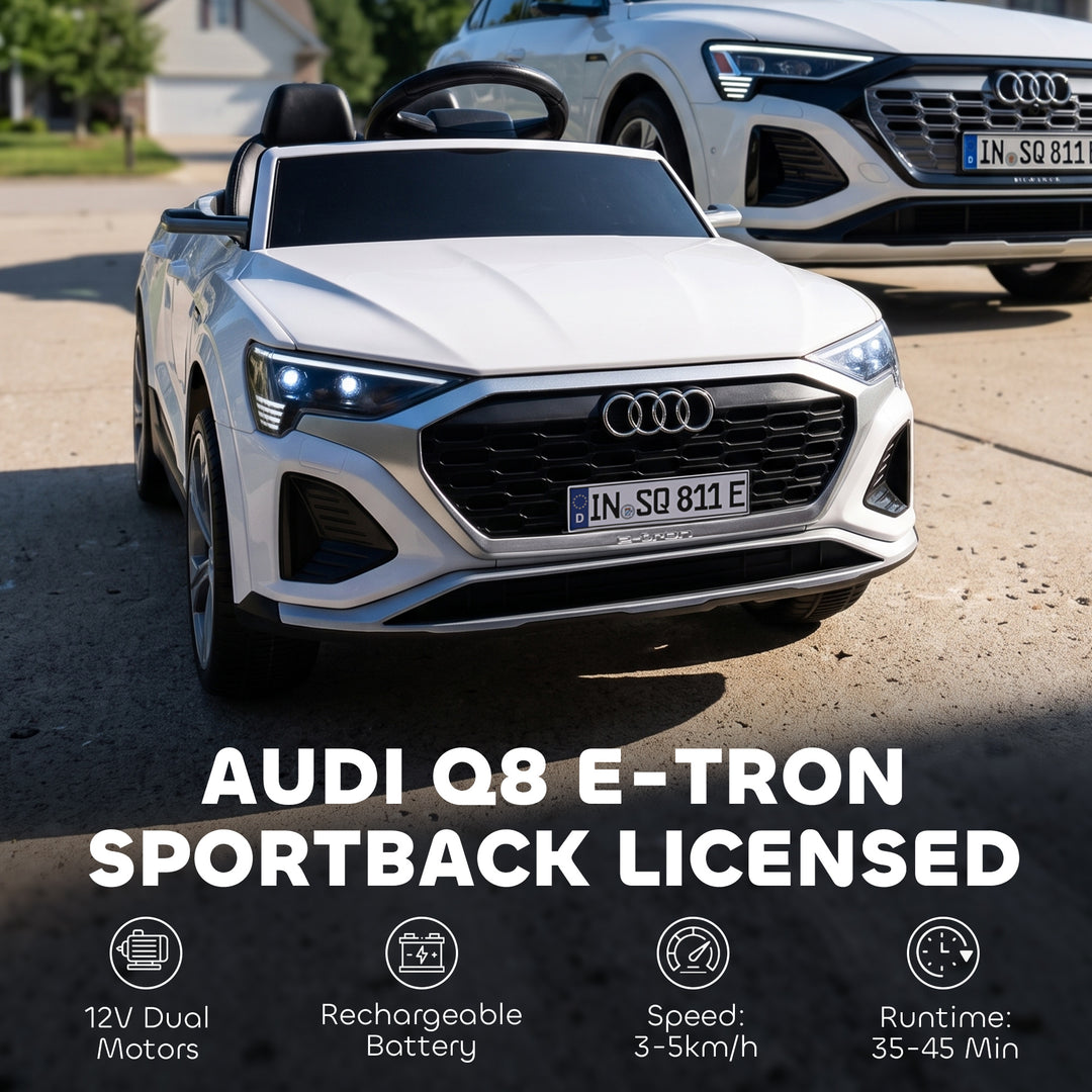 Audi Q8 etron Sportback Licensed Ride on Car with Remote Control, Four