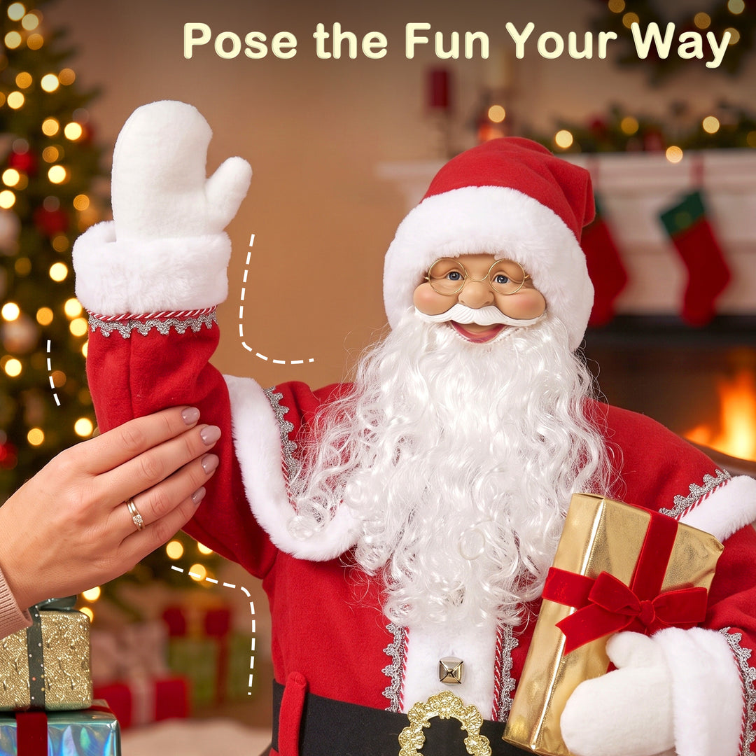 5ft Life Size Singing Santa Claus, Animated Santa with Rotating Head - view 6