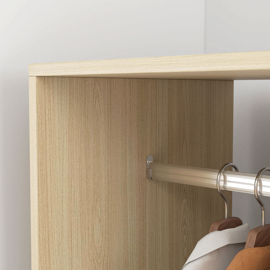 Open Wardrobe on Wheels, Bedroom Wardrobe with Clothes Hanging Rail, 2