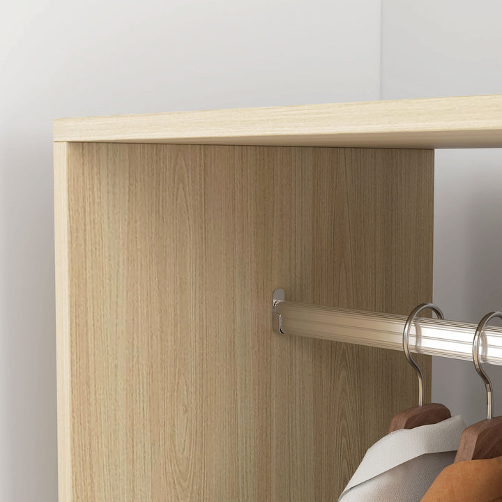Open Wardrobe on Wheels, Bedroom Wardrobe with Clothes Hanging Rail, 2