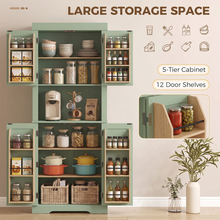 183 cm Tall Kitchen Cupboard, Kitchen Cabinet with Open Countertop - view 4