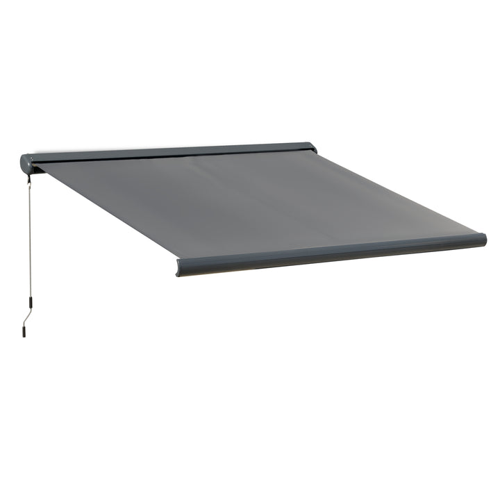 3 x 2.5m Electric Awning with Remote Controller, Aluminium Frame DIY Retractable Awning, UV50+ Sun Shade Canopy for Garden Patio Deck Door Window, Grey