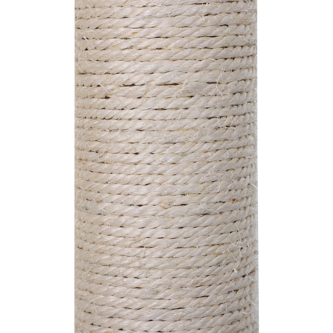 PawHut Cat Scratching Post, 2-Tier with Sisal Rope and Dangle Toy, Interactive, Beige | Aosom UK