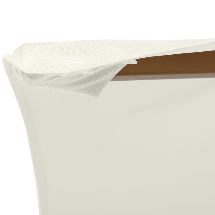 MCL 2.5m Patio Umbrella, Wood Garden Parasol, Sun Shade with 6 Ribs and Top Vent for Outdoor, White