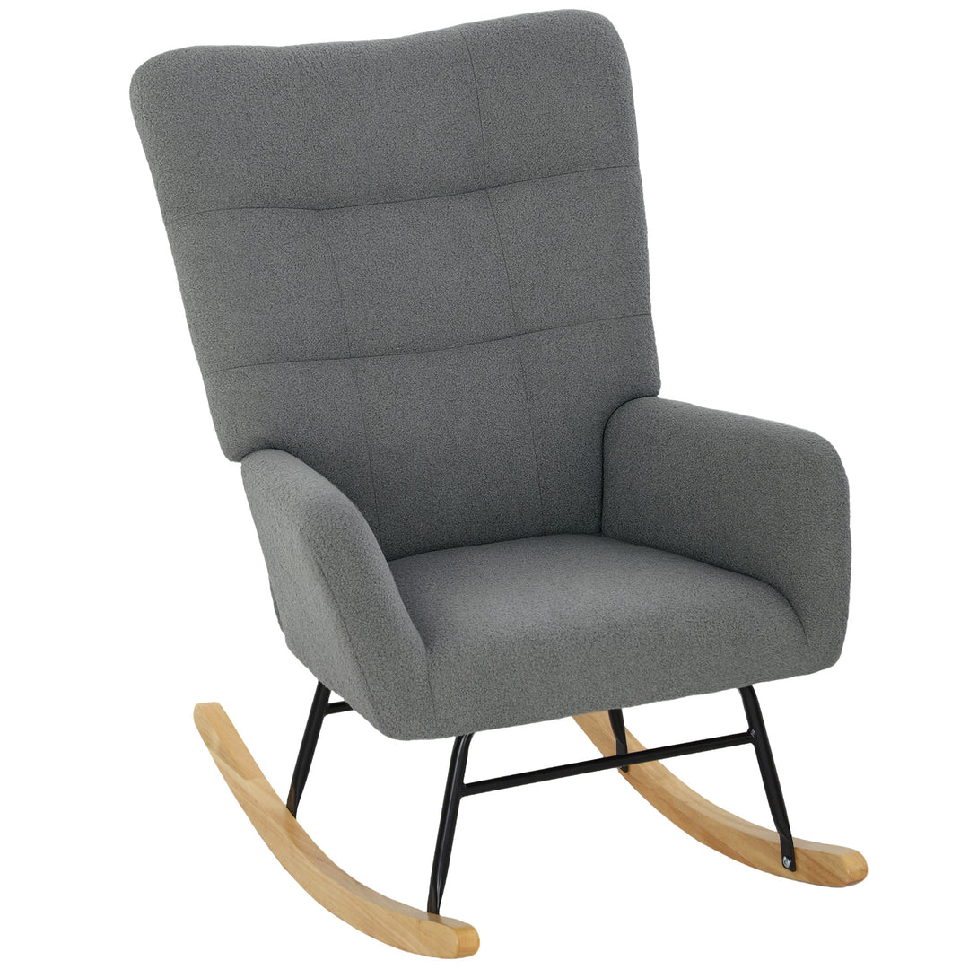 Teddy Fleece Rocking Chair - Grey
