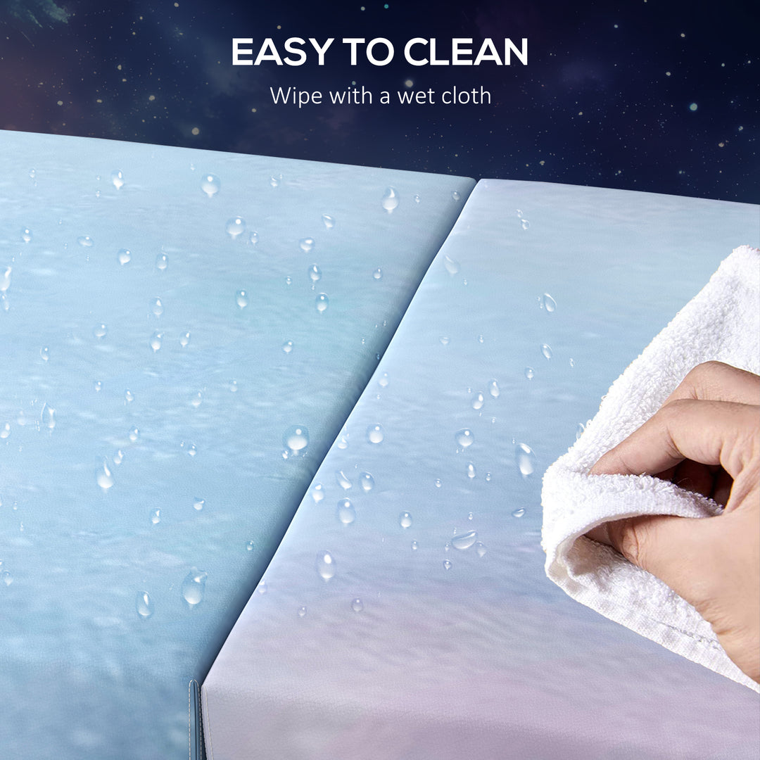 MCL 6FT Foldable Gymnastics Mat, Tri-Fold 2" Thick Crash Mat with Carry Strap Handles for Home Training, Sky Blue