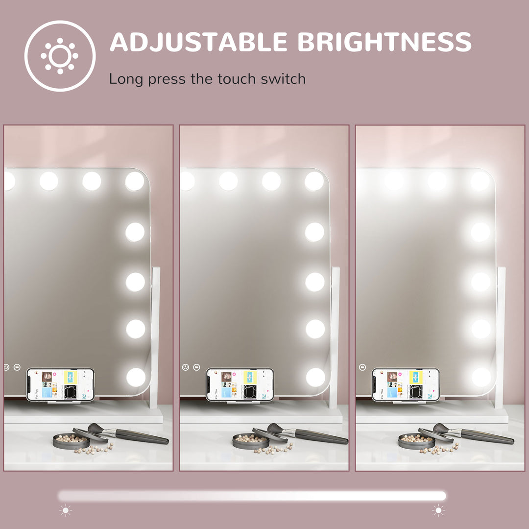 14 LED bulb Tabletop Makeup Mirror, with Adjustable Settings