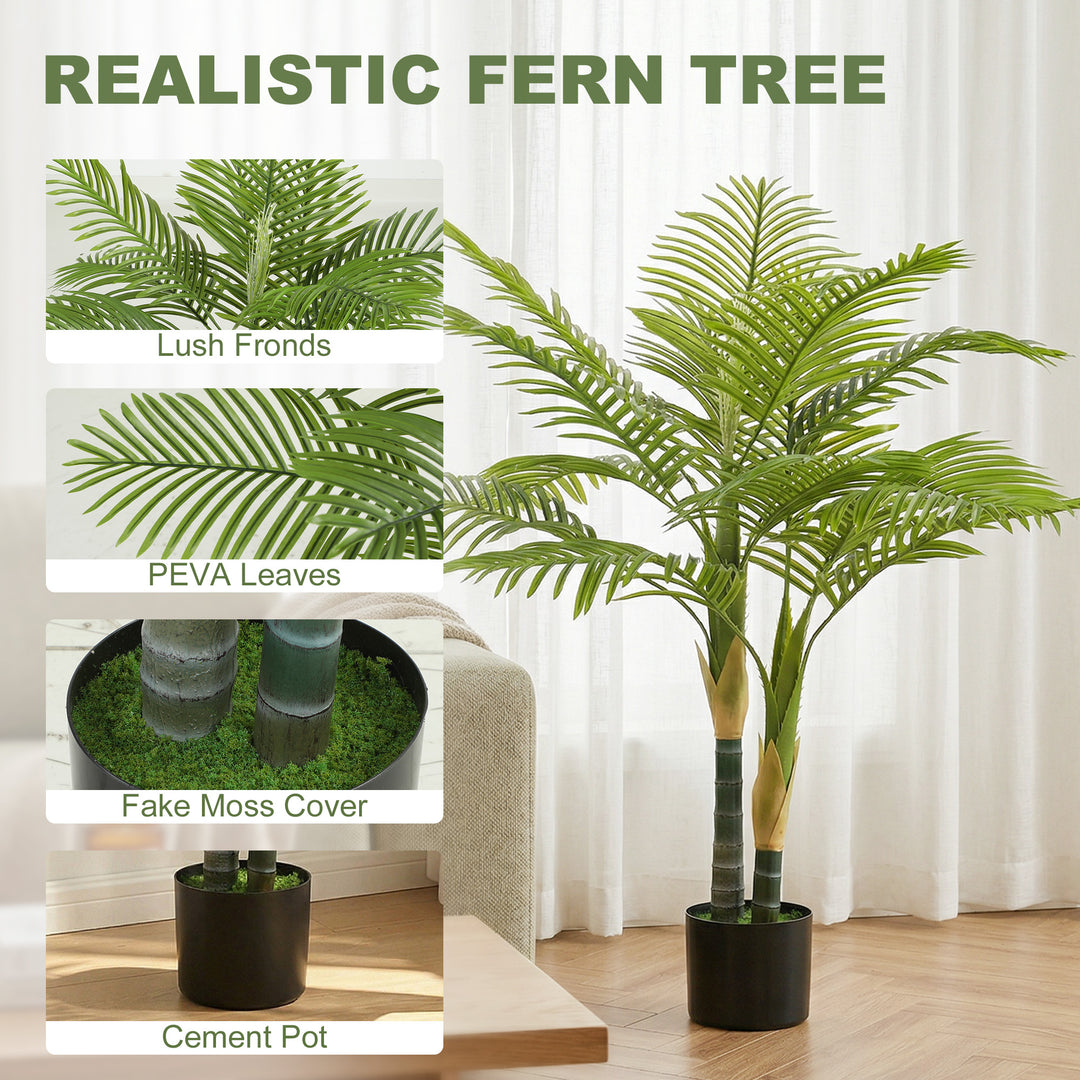Artificial Palm Tree with 14 PEVA Leaves, 120cm Decorative Artificial 