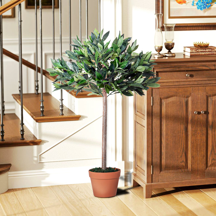 3ft Artificial Olive Tree Indoor Plant Greenery for Home Office Potted in An Orange Pot