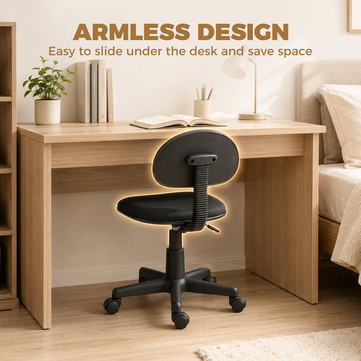 Small Armless Office Chair - Black